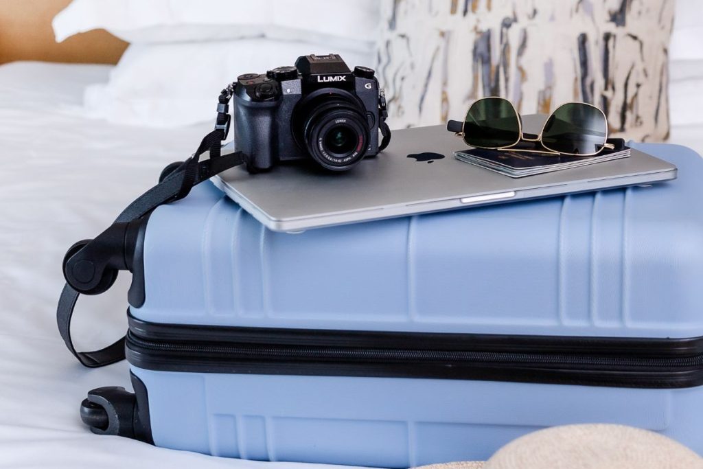 suitcase with camera