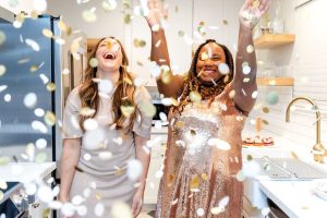 girls celebrating