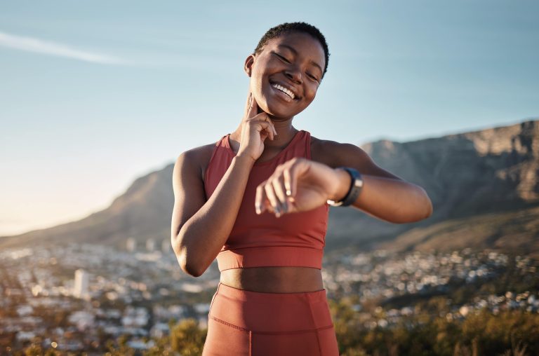 a girl with a smartwatch